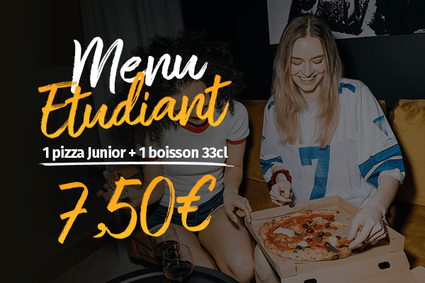 Menu étudiant : 1 pizza junior à 7,50 €