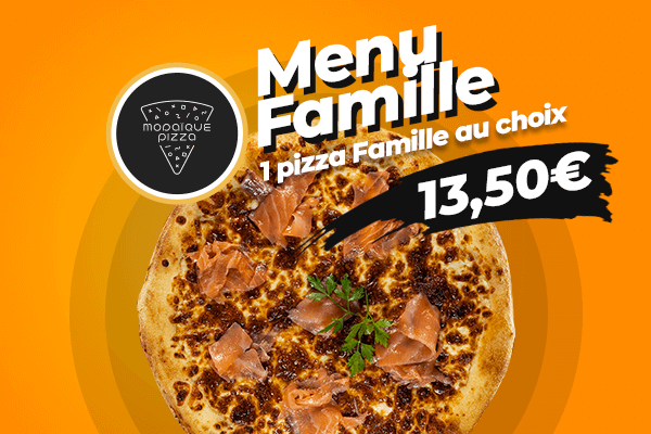 Menu famille : 1 pizza famille à 13,50 €