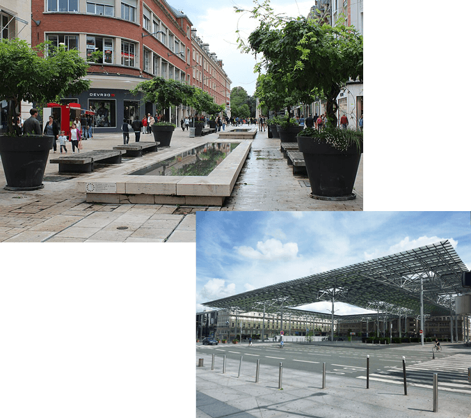 Le centre ville d'Amiens et la pizzeria Mosaïque Pizza